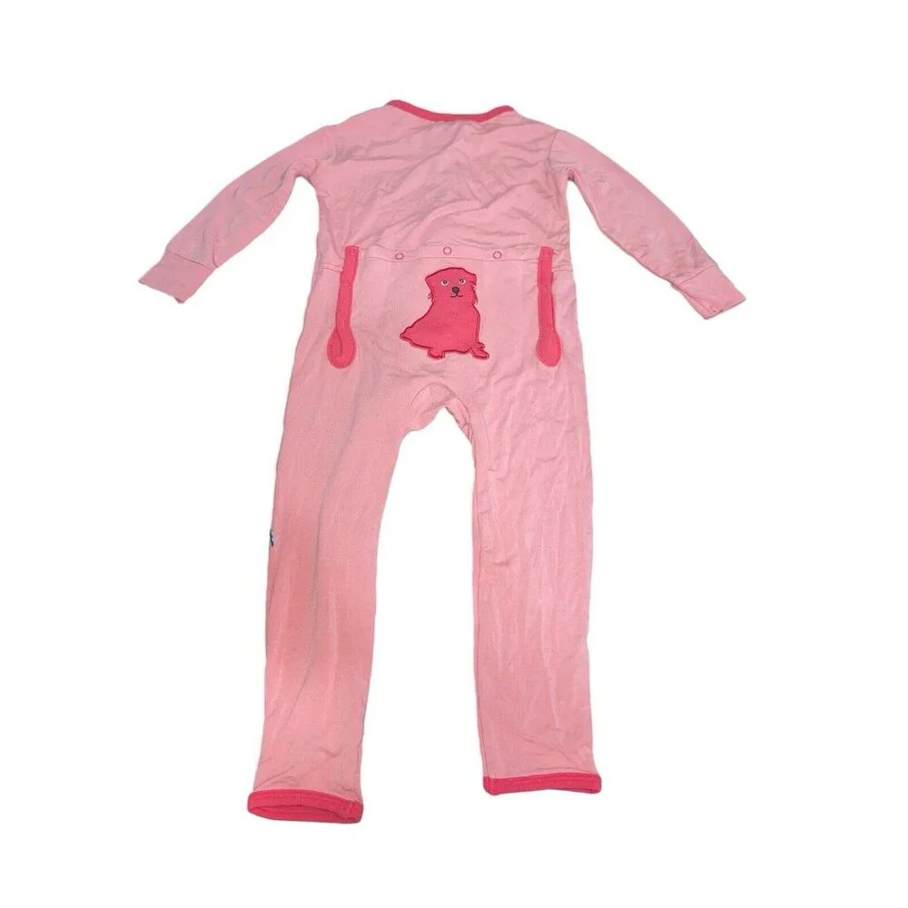 KICKEE PANTS Baby Girl 18-24 Months Coverall Strawberry Pink with Dog
